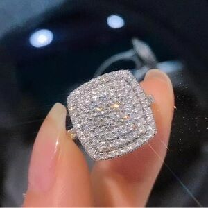 Elegant Silver Diamond Ring size 10